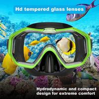 Snorkeling Goggles Clear Tempered Glass Snorkel Goggles Anti-Fog Snorkeling Gear Pool Goggles Waterproof Kids Adult Swimming