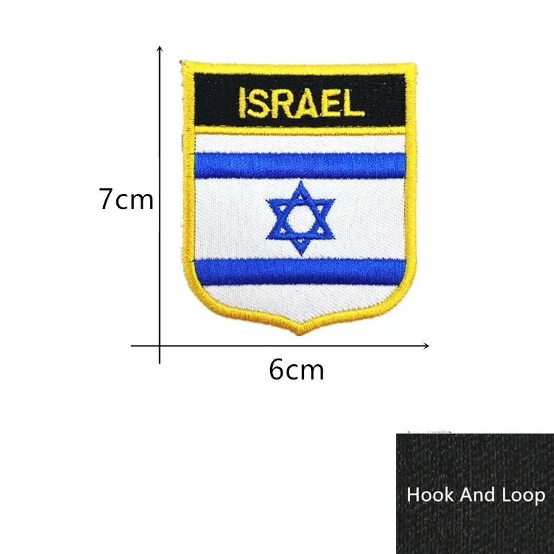 Jewish Star of David Hook and Loop National Country\'s Flag Emblem Badge Applique Israel Flag Tactical Military Armband Patches