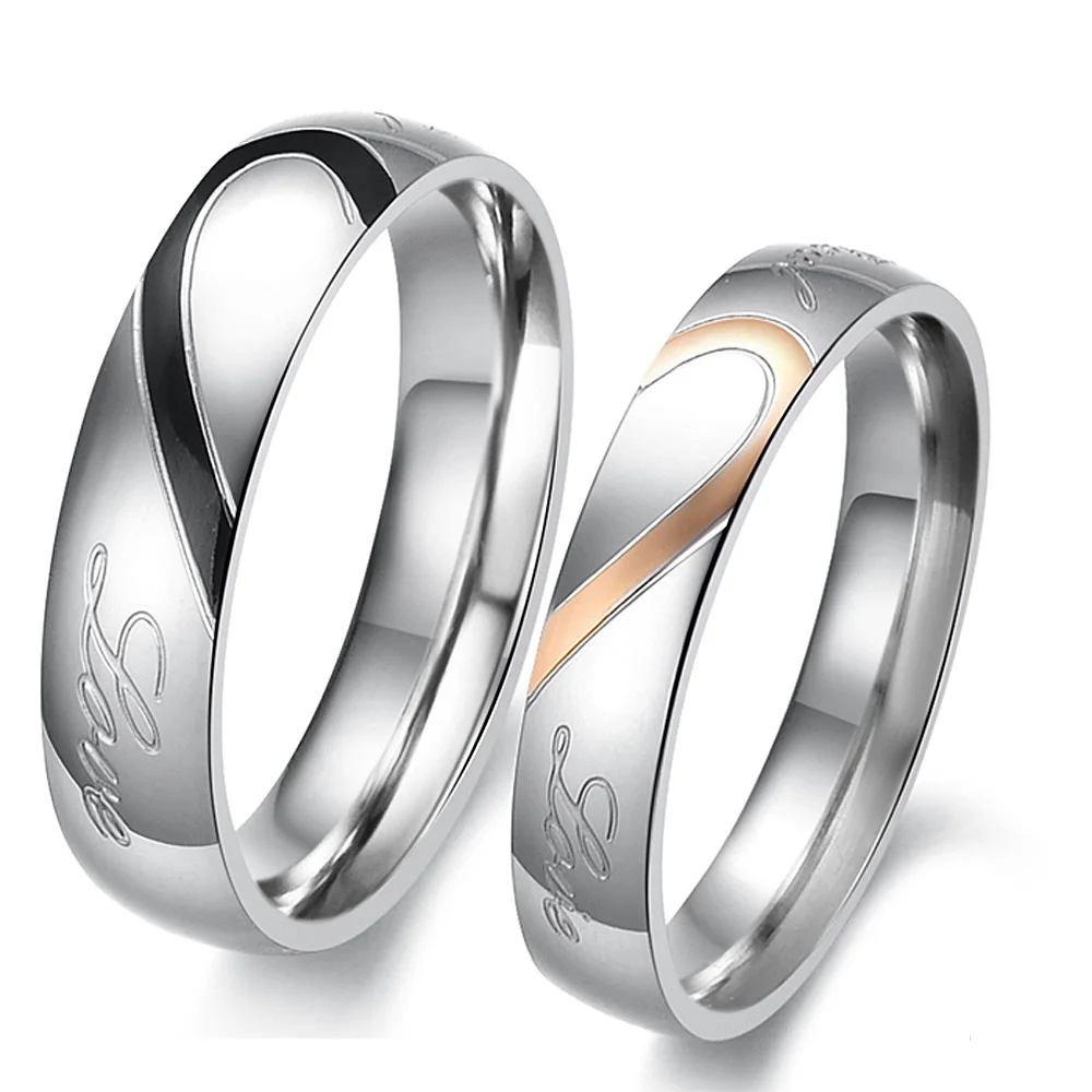 Fashion Jewelry Unisex Solid Polished Stainless Steel Girl Women men Lover Couples Rings US size 5 6 7 8 9 10 11 12 13 14 15