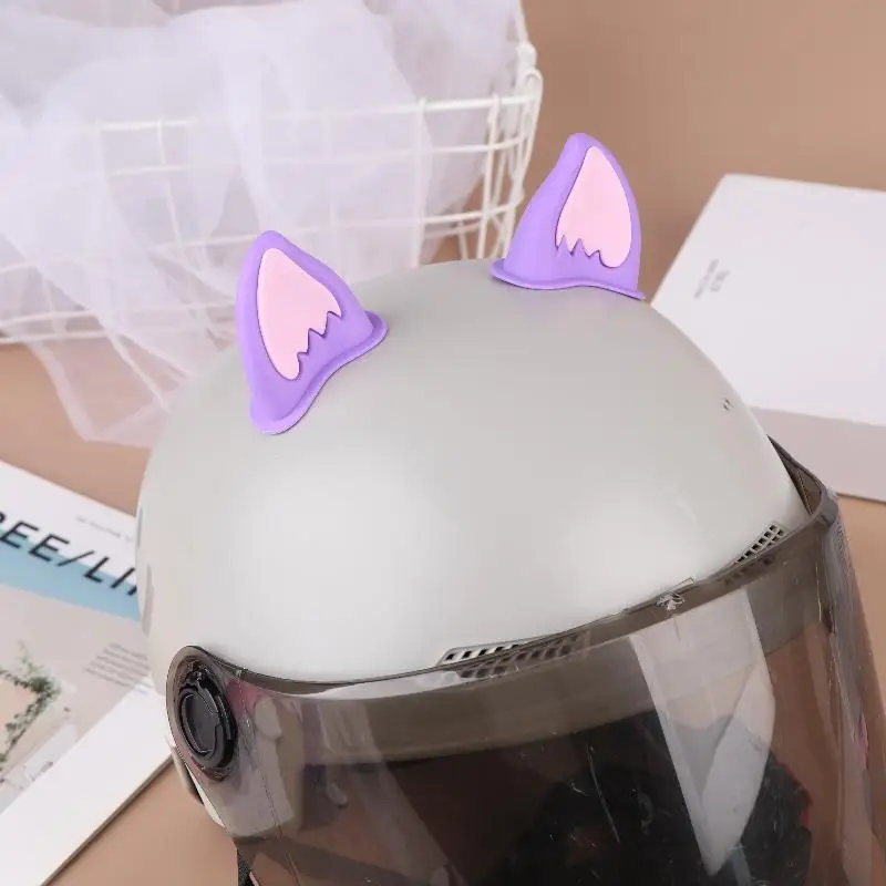 

Motorcycle Helmet Cat Ear Decorations Helmet Ear Accessory For Scooter Adhesive Motorbike For Skateboarding For Cycling