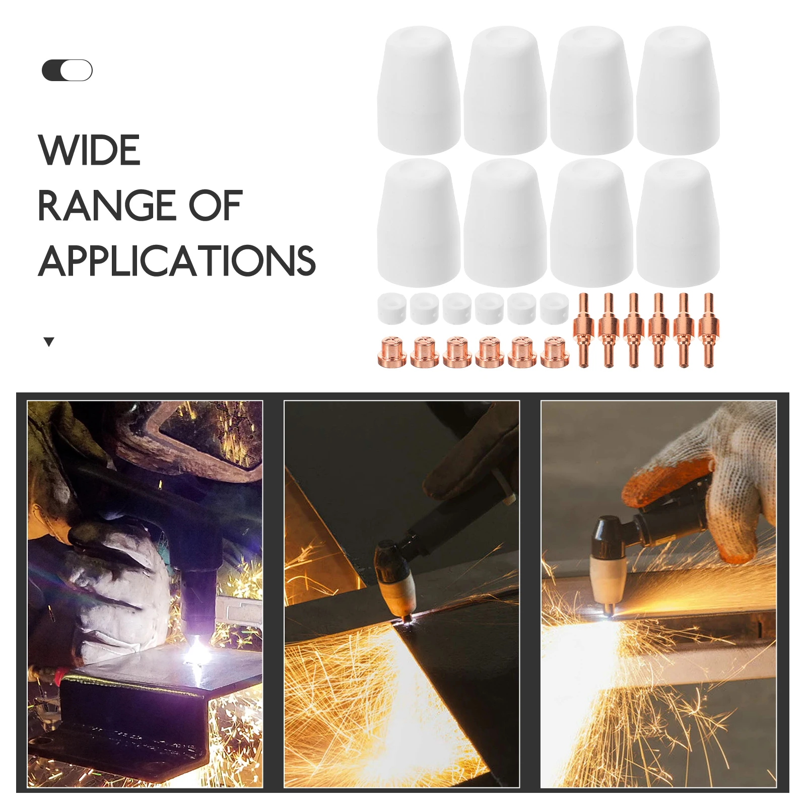 

1 Set Durable Air Plasma Cutting Nozzle Kit Burr-Free Precision Tips For Plasma Cutter Consumables Electrode Nozzle Cap Parts