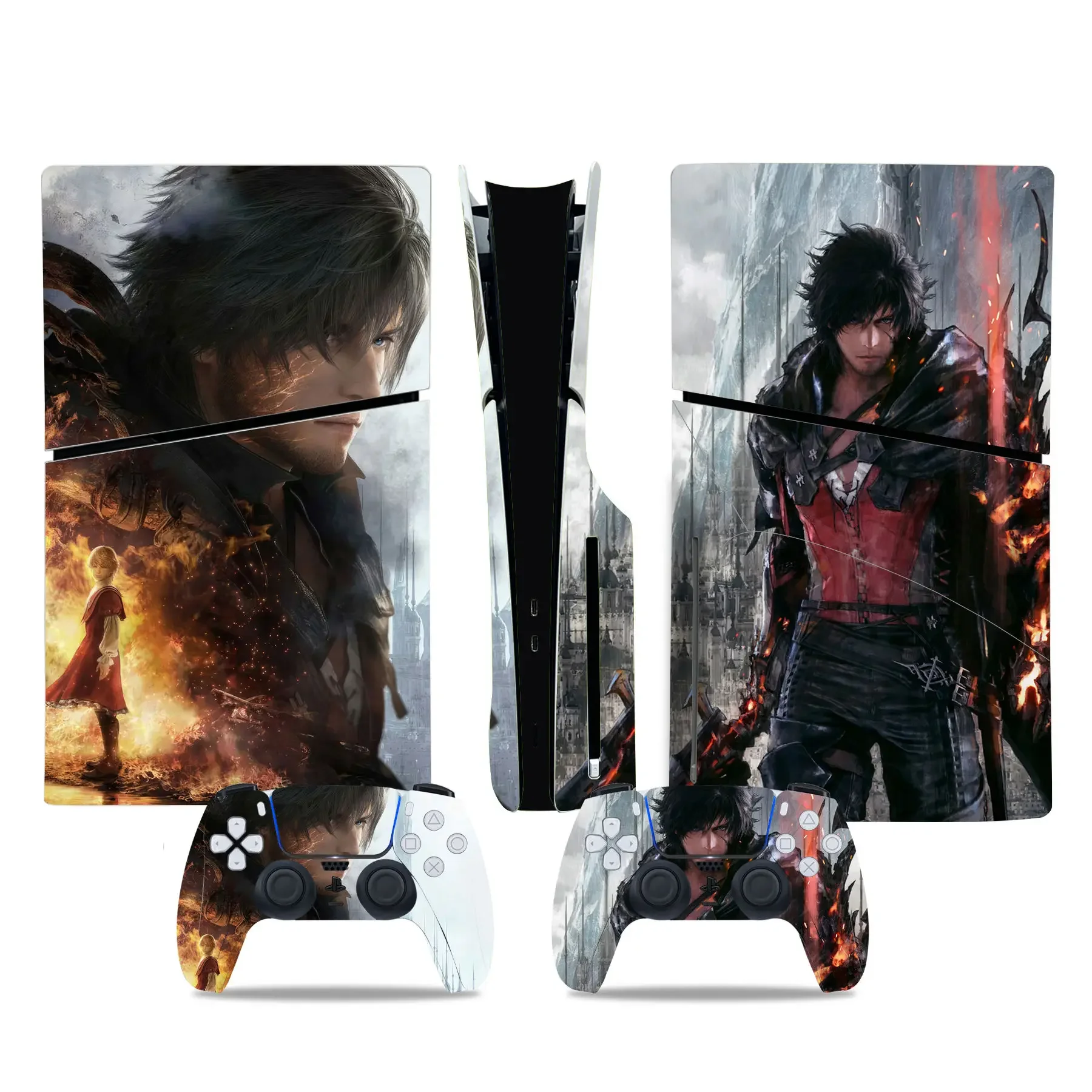 Final Fantasy FOR PS5 Slim Disc Skin Sticker Decal Cover for Console and 2 Controllers New PS5 Slim disk Skin Vinyl
