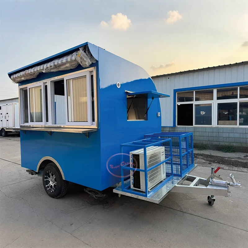

Customized Mobile Food Truck Coffee Trailer Street Ice Cream Beer Bar Fast Food Stand with Hotdog Snack Sale