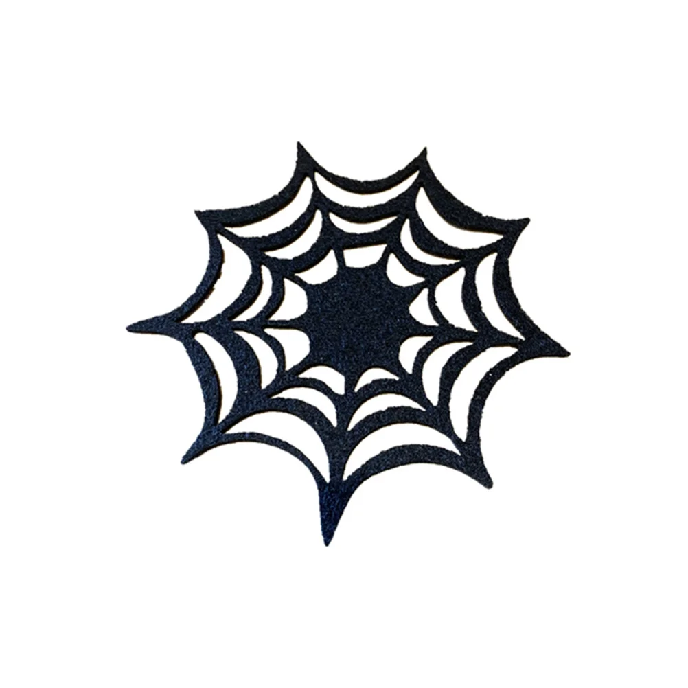 

Halloween Spider Web Coasters Nonwoven Placemat Heat Resistant Table Decoration Party Supplies Halloween Coasters