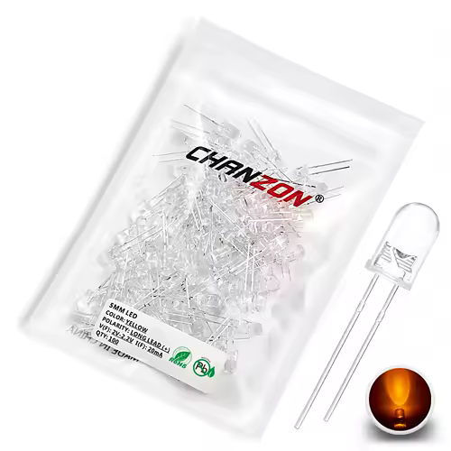100pcs 5mm LED Diode Ultra Bright Warm White Red Green Blue UV Purple Yellow Orange Pink Multicolor 2V 3V Emitting Assortedt Set - Image 16