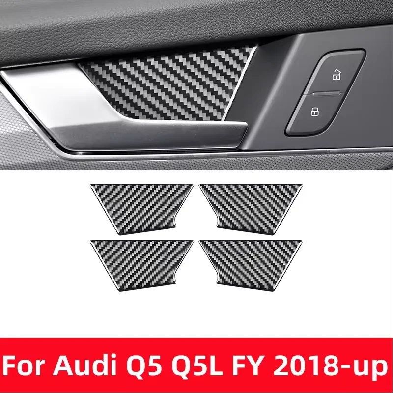

Для Audi Q5 Q5L FY 2018-2023 автомобильные аксессуары из углеродного волокна, внутренняя дверная чаша, панель, декоративная крышка, наклейка, рамка