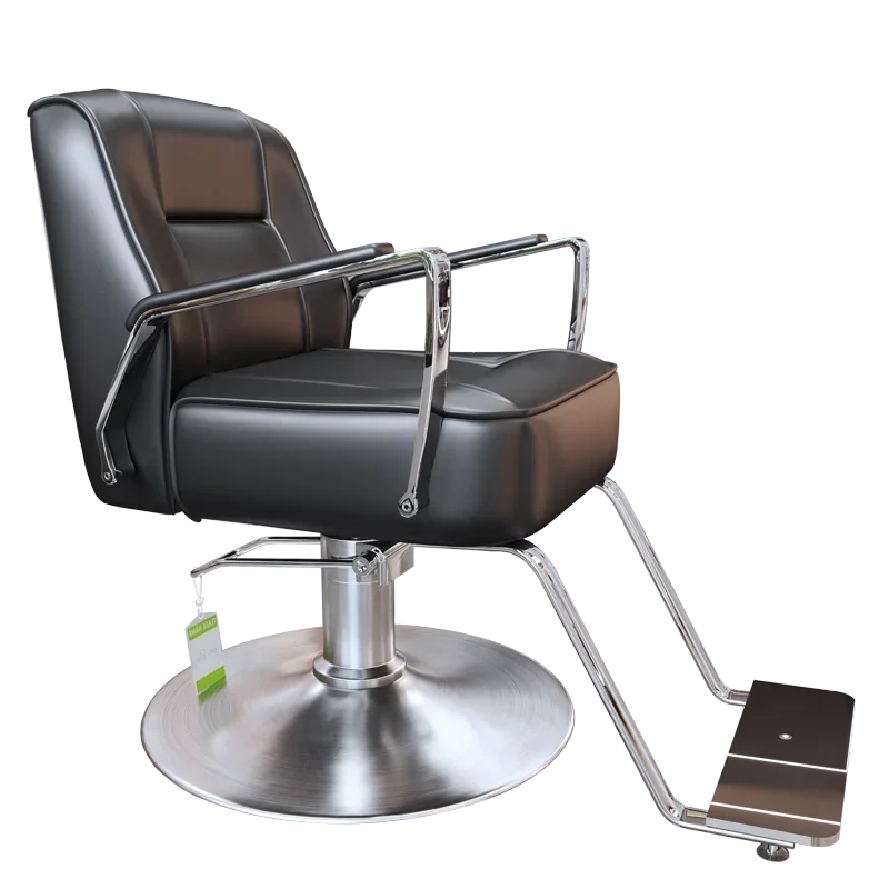 Brushed Stainless Steel Luxury Barbershop Barber Chair Gold Swivel Designed Barber Salon Beauty Salon Sillas De Barberia 미용실의자