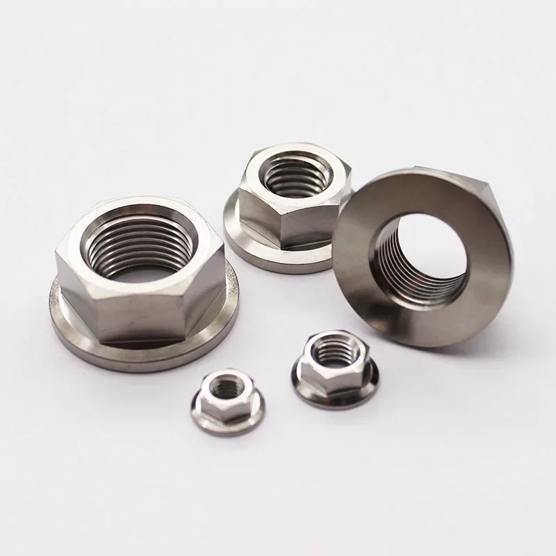 Titanium Flange Nuts Hex M5 M6 M7 M8 M10 M12 M14 M16 M18 M20 6Al-4V DIN6923 Grade 5