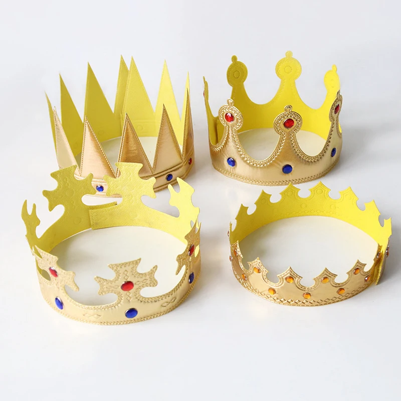 Sombreros de corona de cumpleaños para niña, sombrero de Reina, sombreros de fiesta para niños y adultos, decoraciones de fiesta, suministros de corona