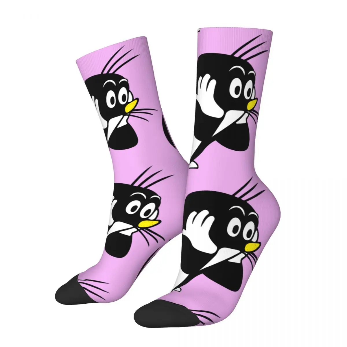 Happy Funny Men's Compression Socks Mole Surprised Vintage Harajuku Mole Digging Hip Hop Novelty Casual Crew Crazy Sock