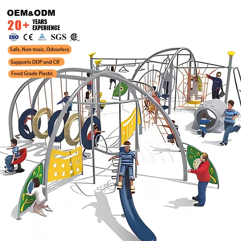 Kids Challenging Outdoor Playground Plastic Climbing Structure For School Use Children's Physical Fitness Training Equipment
