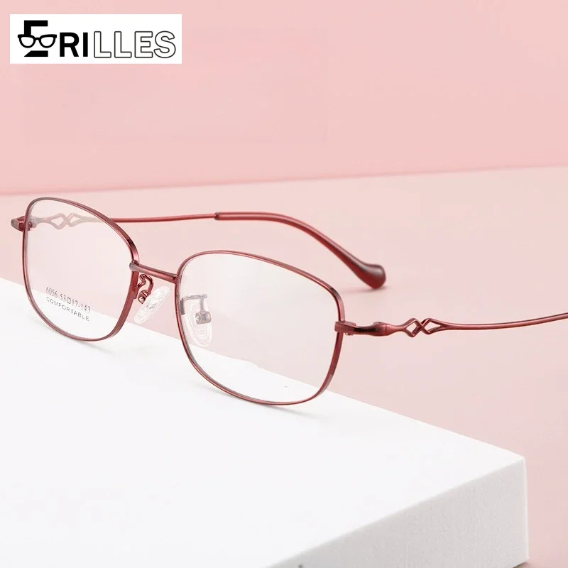 

Titanium Alloy IP Plated Glasses, Oval Full Frame with Elegant Finish, Fresh Sweet Style for Ladies, Lightweight & Durable Wear