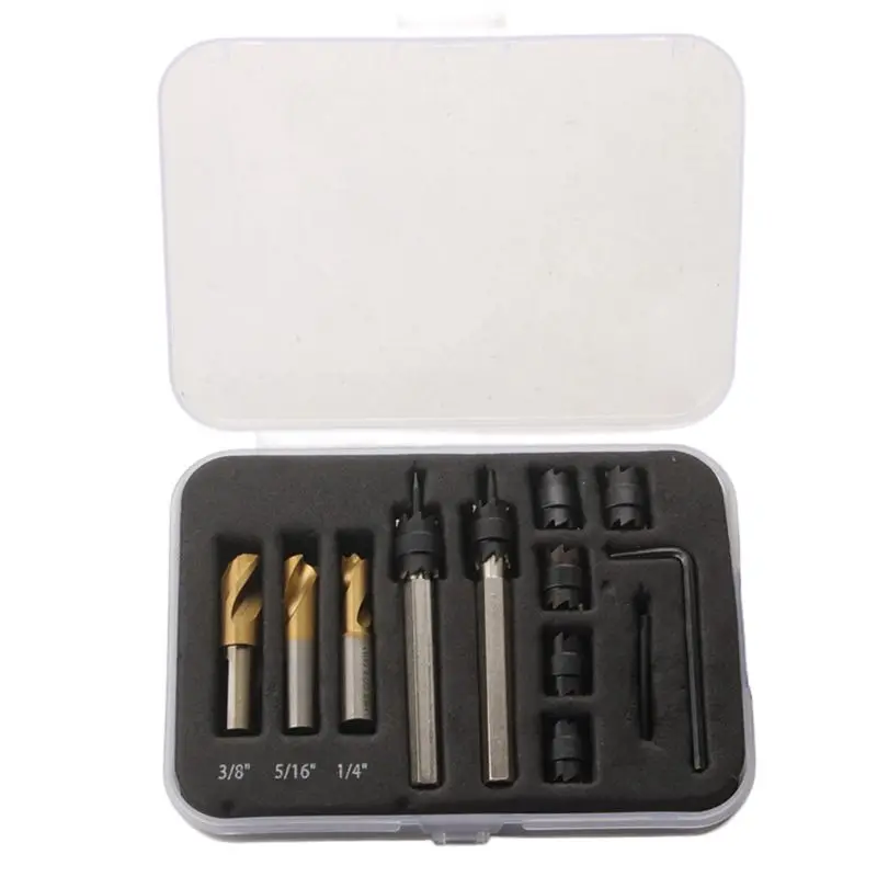 

A24F-13Pcs Spot Weld Cutter Set,Spot Weld Drill Bits,Hex Shank Sheet Hole Cutters For Power Drills,For Spot Welding Removal
