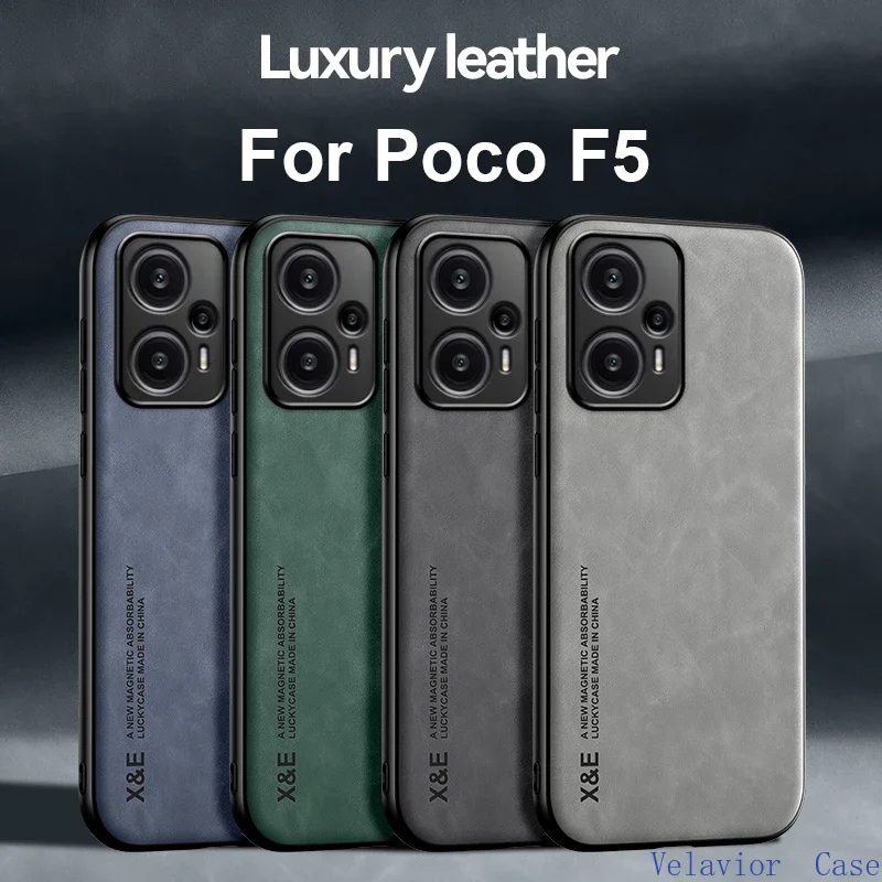 

Кожаный чехол для Xiaomi POCO F5, текстурная задняя крышка из овечьей кожи, противоударный чехол для телефона Xiaomi Poco F5 Pro