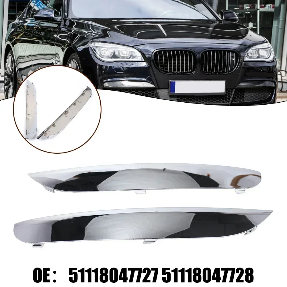 2pcs Chrome Car M Sport Front Bumper Grill Moulding Trim 51118047727 51118047728 For BMW 7 Series F01 F02 Front M Sport Bumper