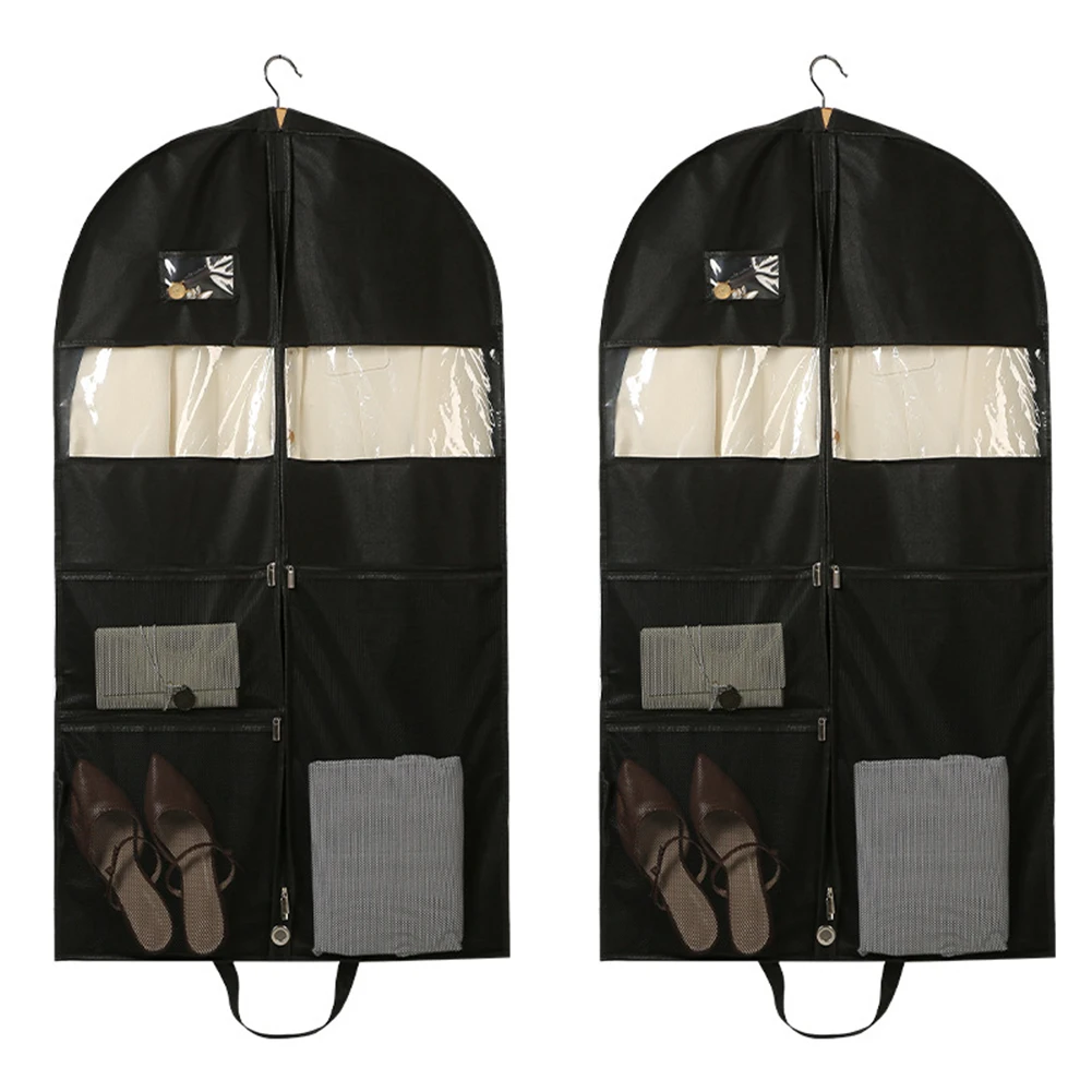 

2pcs Heavy-Duty Dust Cover For Clothes 110*60*10cm Home Storage Large Capacity For-Coats Dresses-Spacious Wardrobe Storage Bag