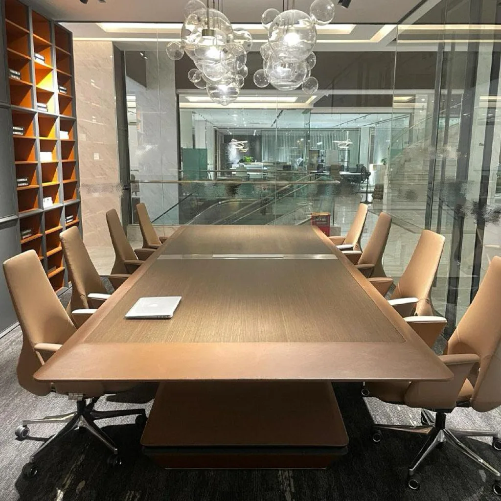 New Chinese conference table reception long table light luxury negotiation table simple