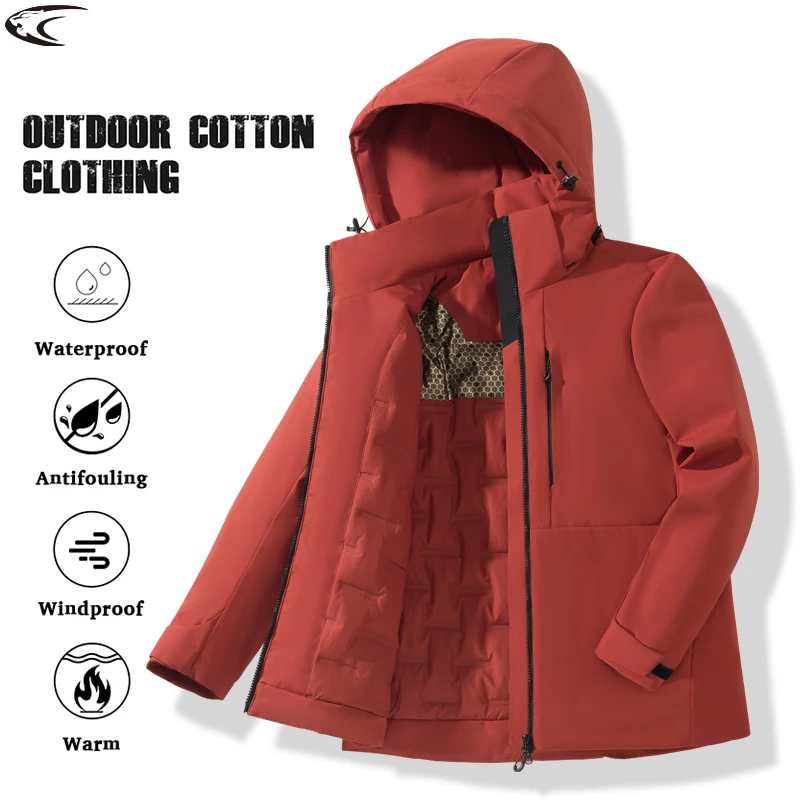 

LNGXO Warm Fleece Jacket Men Women Waterproof Windproof Winter Coat Unisex Outdoor Hiking Camping Skiing Climbing Windbreaker