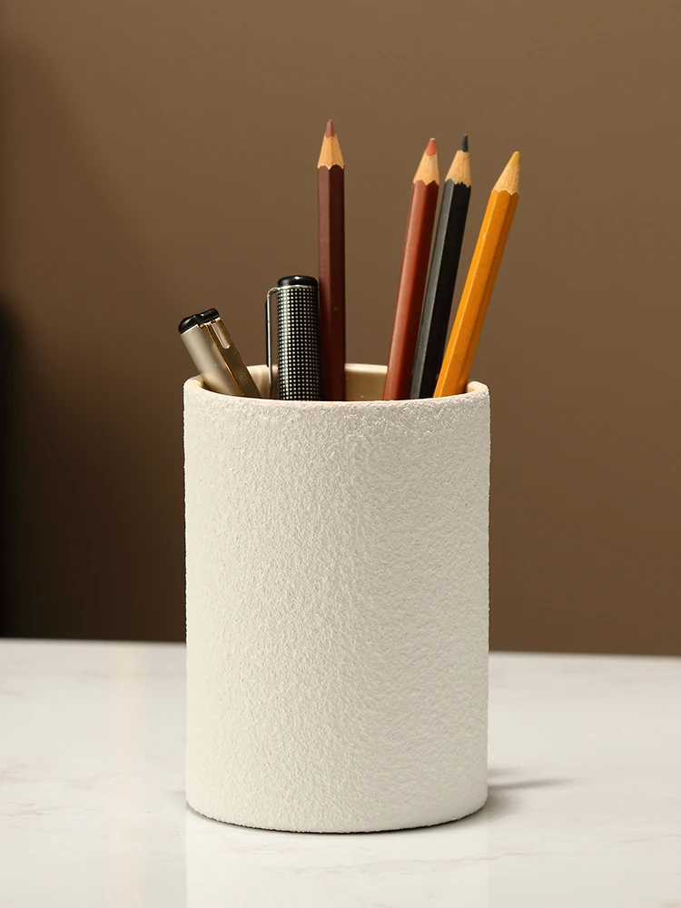 

Creative Large Capaci Stationery Storage Box Children's Office Desk Pen Holder Cerc Material round ape No Cover