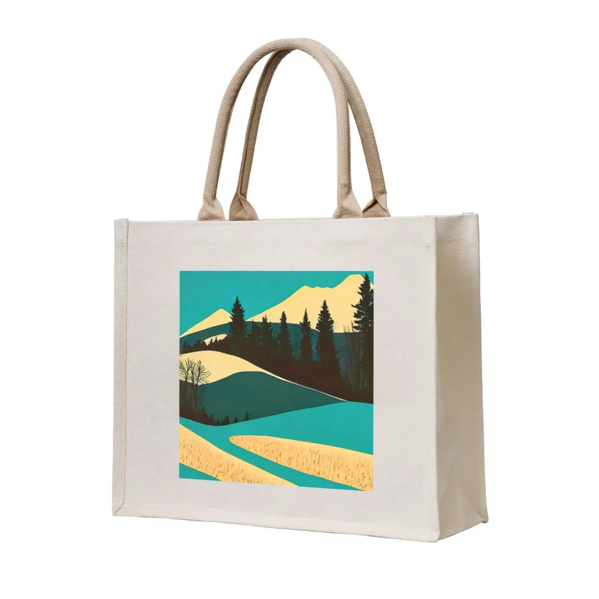 

Serene Slopes: Abstract Mountain Landscape Tote Bag Portable shopping bag bags woman 2025 Customizable tote bag large tote