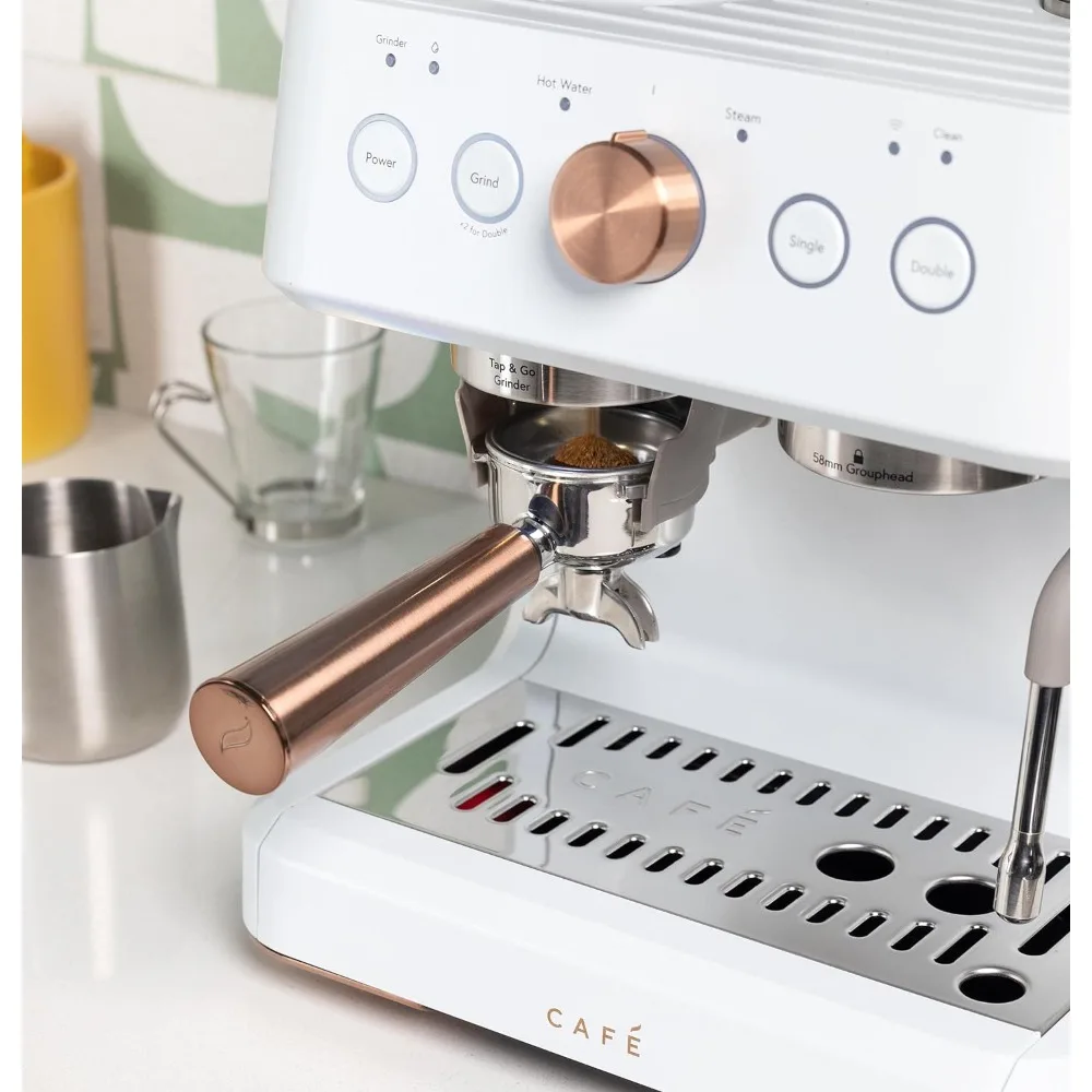 Bellissimo Semi Automatic Espresso Machine + Milk Frother | WiFi Connected, Smart Home Kitchen Essentials | Built-In Bean