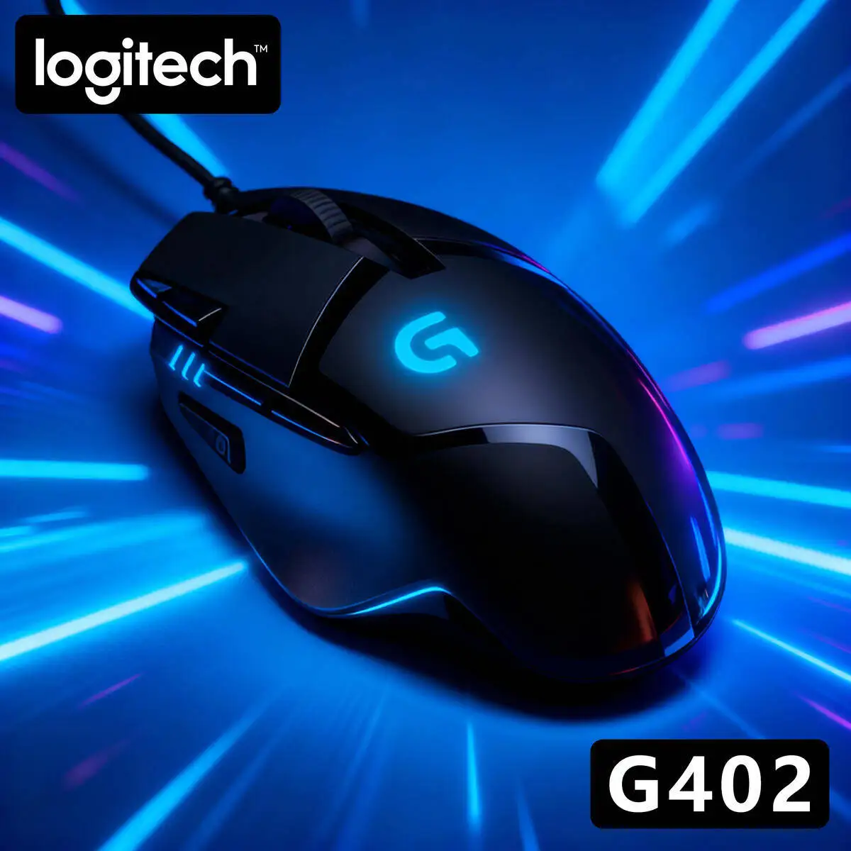 

Logitech G402 Wired Gaming Mouse, 4000 DPI Optical Sensor, 8 Custom Buttons, 500 IPS, 1ms Response, Lightweight, Windows/Mac
