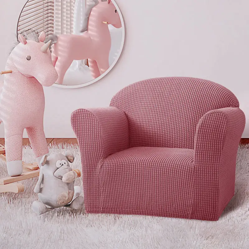 

Simple All Inclusive Kids Elastic Mini Small Sofa Cover Solid Color Armchair Sheath Four Seasons Universal Soft Touch 1 Seat