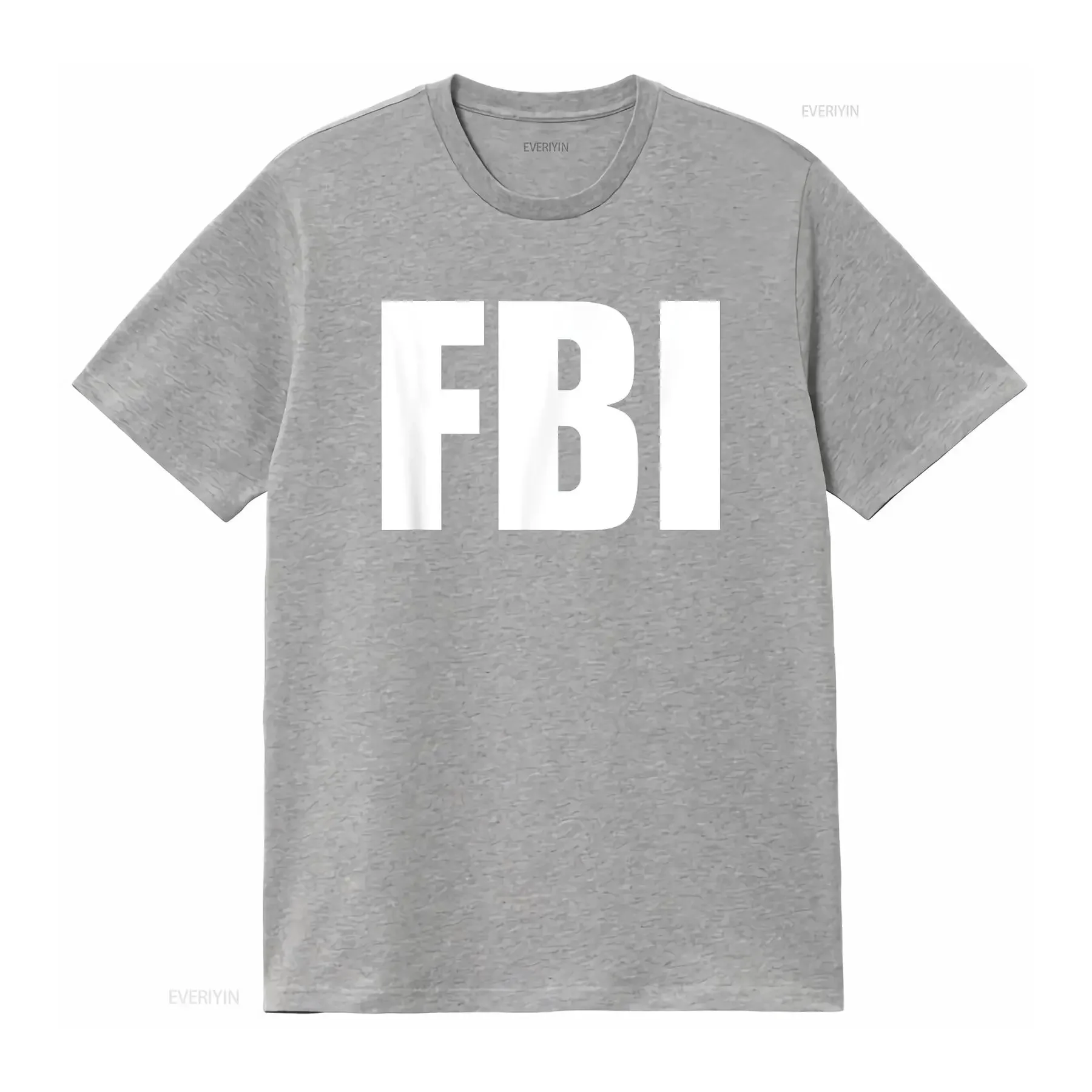 تي شيرت FBI بشعار مكتب التحقيق الفيدرالي، قمة الموضة المغسولة العتيقة للارتداء اليومي، ملابس الشارع المريحة