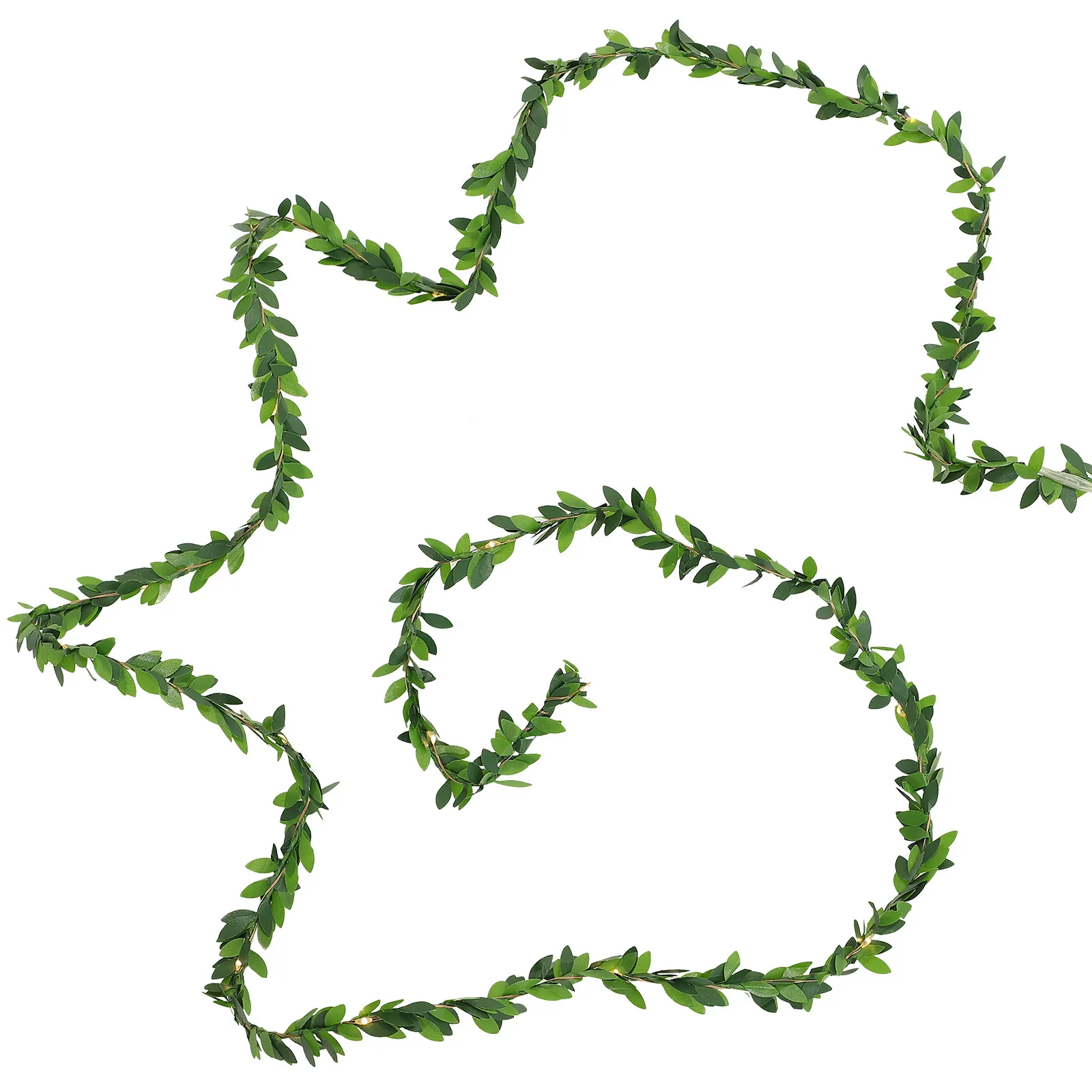 2 Meter 20 LED Vine String Lights Green Leaf Lights Decorative Fairy Lamp for Indoor Bedroom Living Room Wall Party Wedding