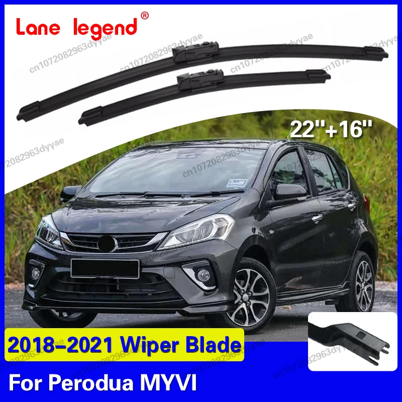 

2PCS Car Wiper For Perodua MYVI 2018 2019 2020 2021 Front Wiper Blades Brushes Auto 22"+16" Car Accessories