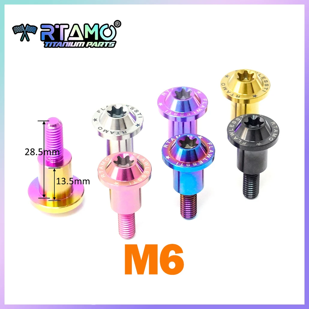 RTAMO Gr5 Titanium Bolt M6X28.5mm Cylinder Head Screws for SYM DRG/MMBCU/JET