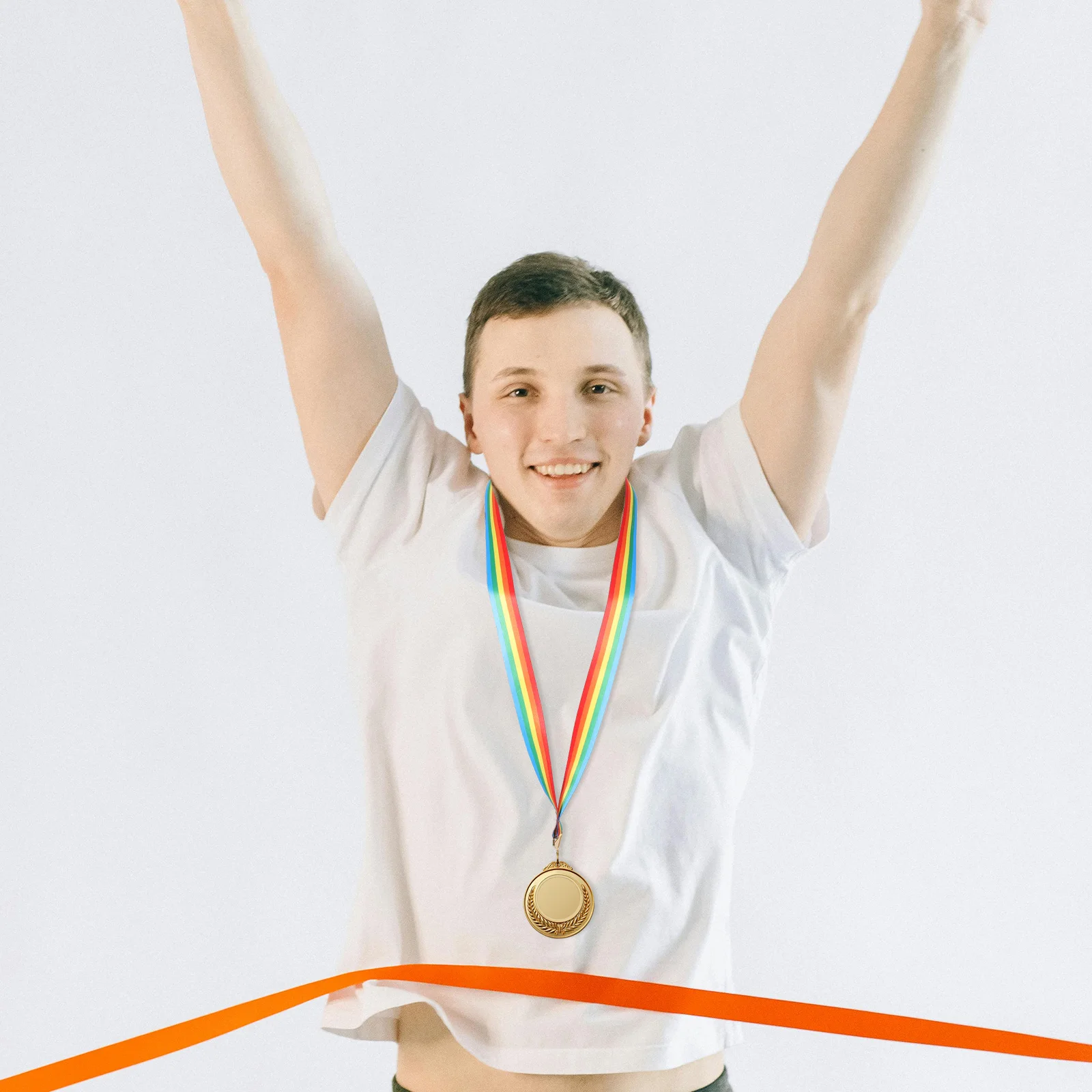 

2pcs Medal Ribbons Lanyard Metal Award Ribbon Badge Flat Neck Holder Graduation Sports Competition Student Recognition Durable