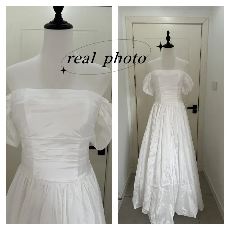 2024 New Bridal Dress Elegant Off The Shoulder Long Wedding Dress A Line Simple Vintage Vestidos De Novia Customized