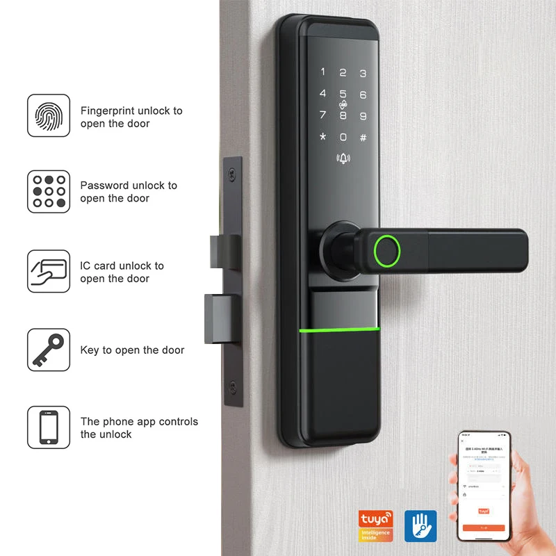 STLFセキュリティスマートロック、指紋認証デジタルキーパッド、ホーム自動デッドボルトスマートロック（玄関ドア用）