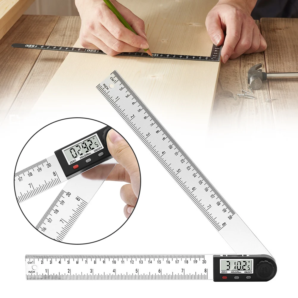 0-200mm Transparent Digital Angle Ruler High Accuracy Angle Protractor Ruler For Building Trades