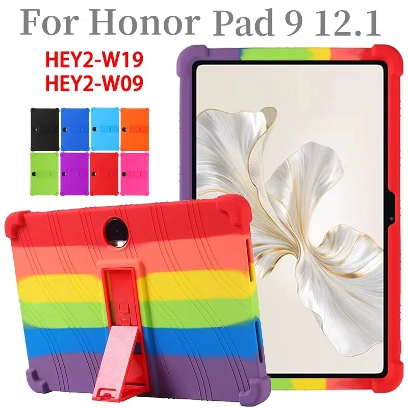

Silicon Case For Huawei Honor Pad 9 12.1 inch 2024 Funda For Honor Pad 9 HEY2-W09 HEY2-W19 Stand Tablet Cover Soft Kids Case