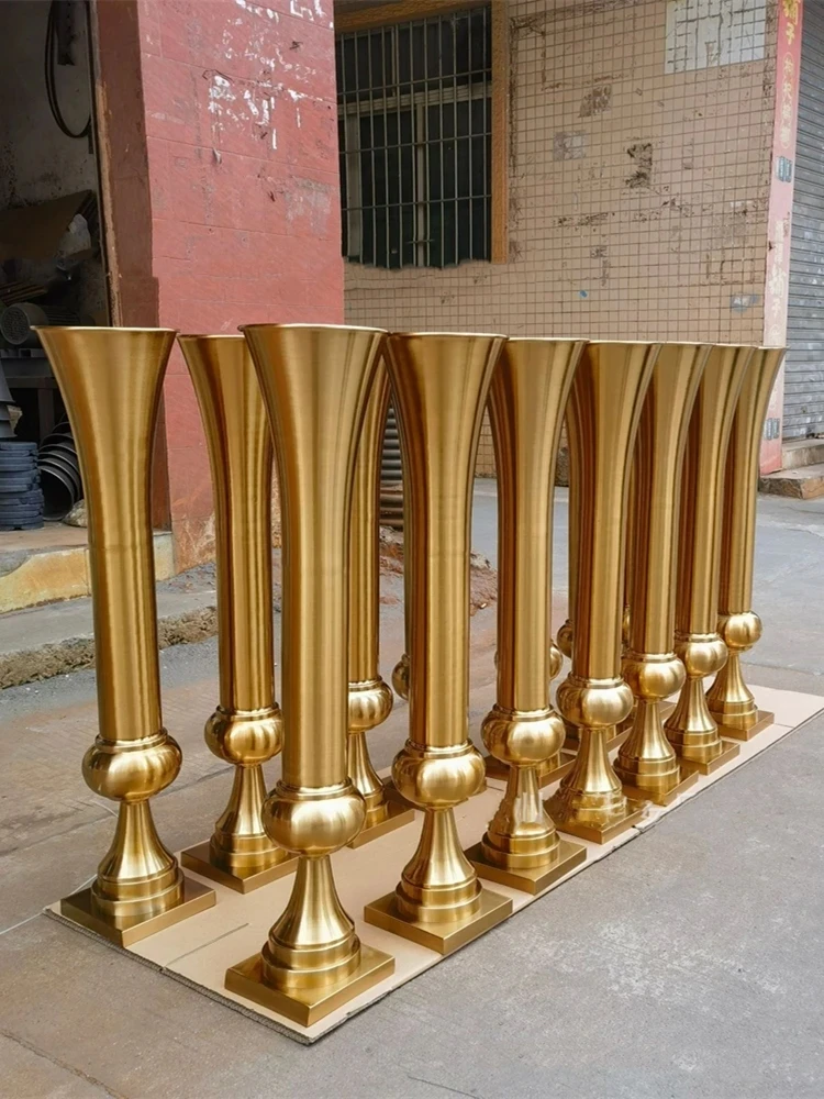 Imagem -04 - Casamento Flower Centerpiece Stand Metal Dourado Pedestal Sereia Display Rack Chumbo Estrada Barato 100cm Pcs a 15 Pcs