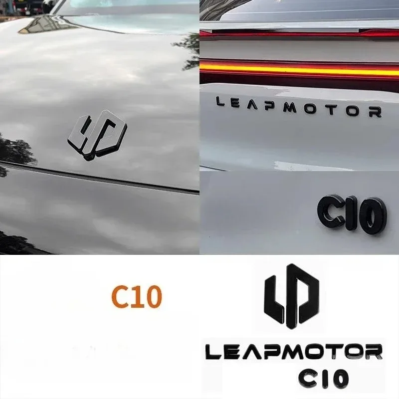 Car Emblem Overlay Decal Car Black Logo Sticker Auto Trunk Badge Trim For Leapmotor C10 T03 B10 C11 C16 Lafa5 C01