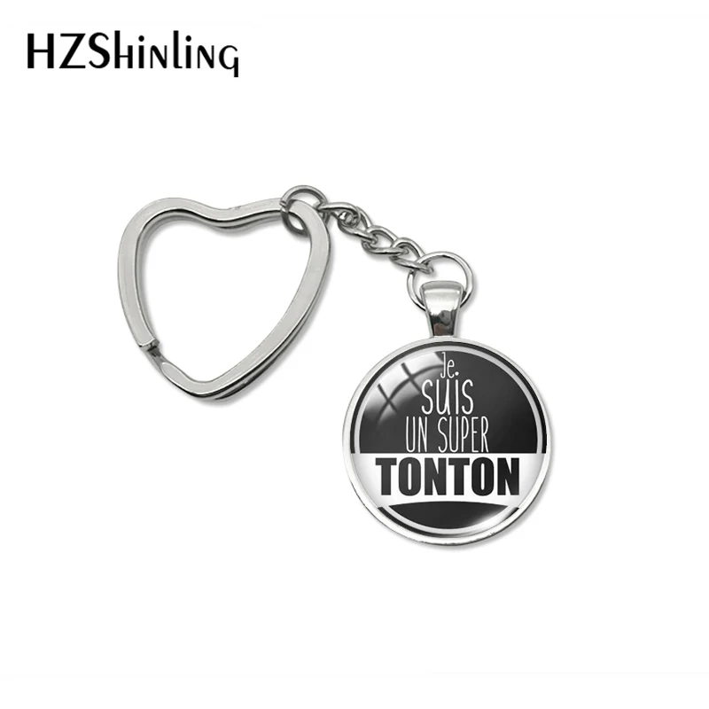 

2020 New Fashion Super Tonton je suis un Super Tonton cadeau oncle Heart Keyring Super Tonton Forever Jewelry Keychains