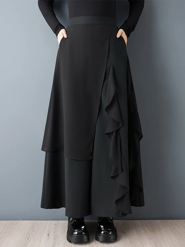 

K Sle асимметричные девятисекционные брюки с высокой талией, модная универсальная многослойная юбка с искусственной юбкой из двух частей, повседневная женская одежда