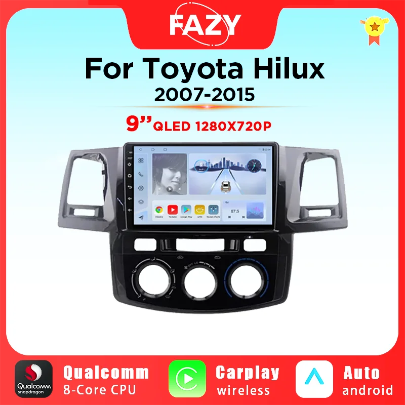 

Android 12 Carplay Car Radio For Toyota Fortuner HILUX Revo Vigo 2007-2015 Smart Car System Multimedia Video Player Stereo GPS