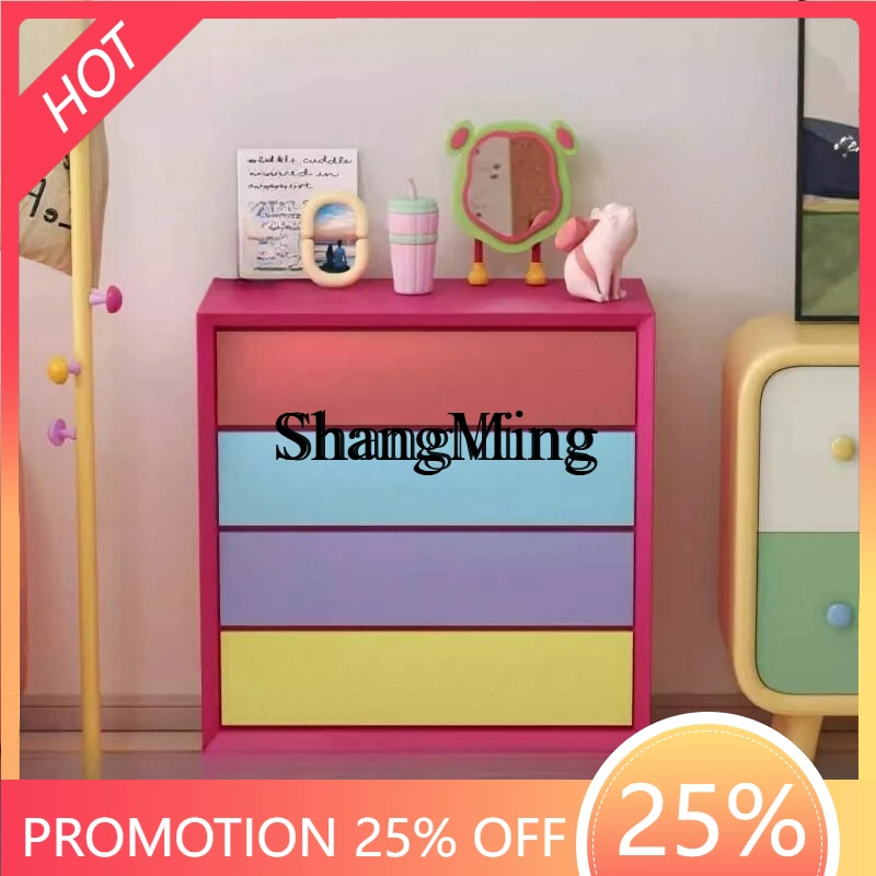 

SM new colorful wood dopamine creative home living room entrance bedroom storage locker