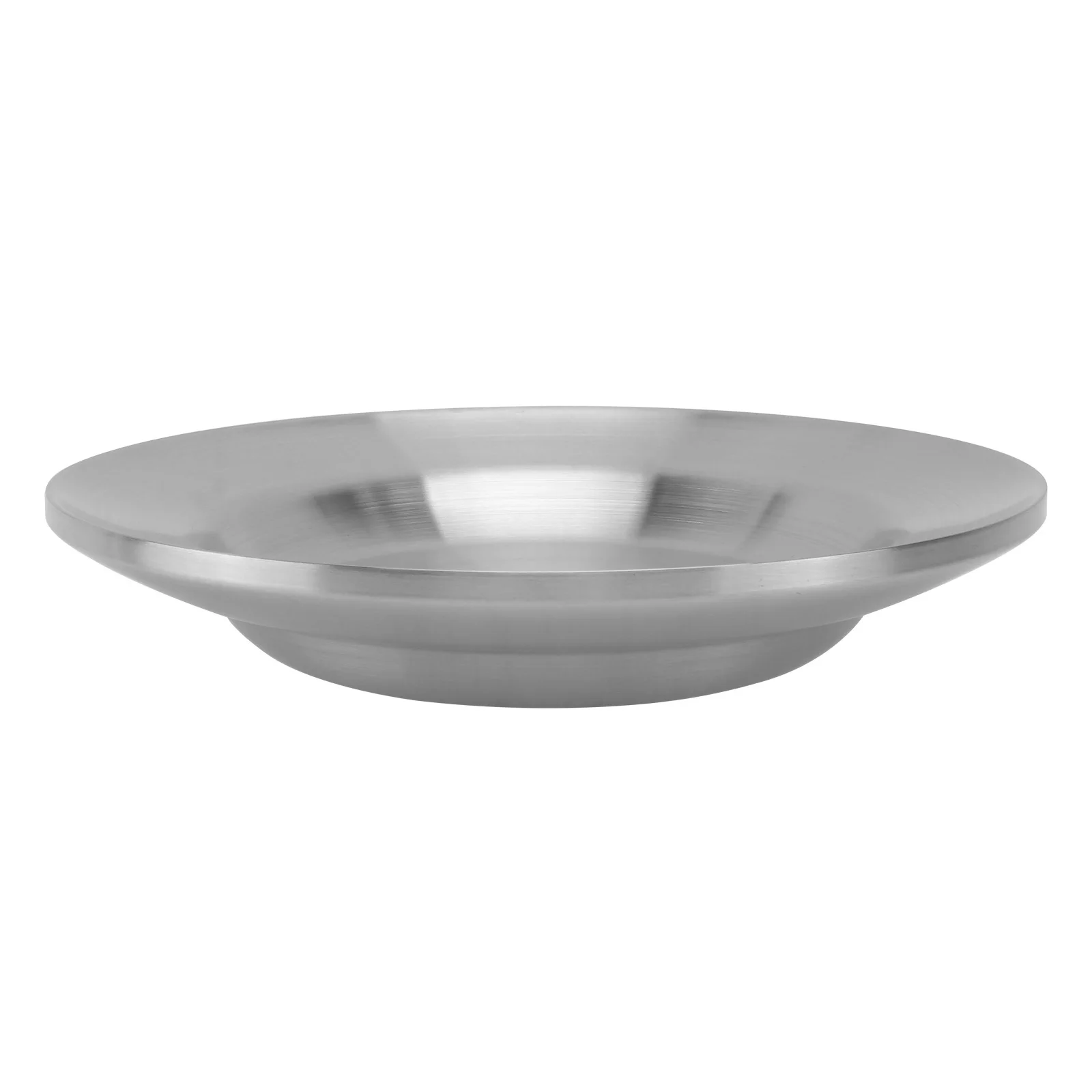 

Stainless Steel Round Dish 21Cm Double Wall Insulated Lightweight Smooth Shiny Non-Slip Base For Food Fruit Serving Kitchen Bar