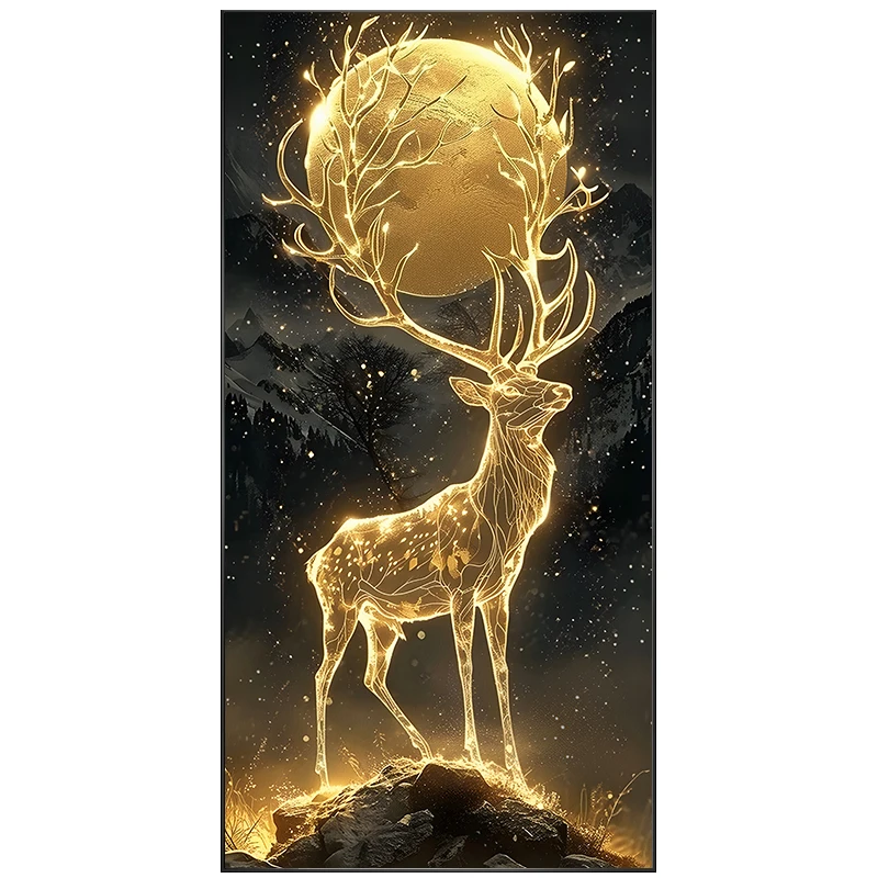 xx-Luxury LED Porcelain Wall Lamp For Indoor Living Room Corridor Bedroom Deer Home Modern Decorate Hanging Painting Light*