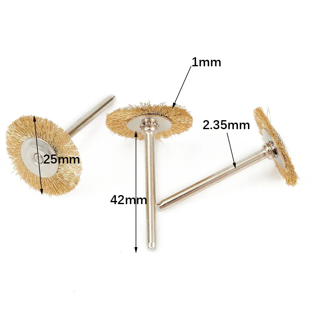 20Pcs/lot Brass Brush Wire Wheel Brushes 40mm Length 3.175*25mm Grinder Rotary Brass Brush Polishing Tool For Grinder