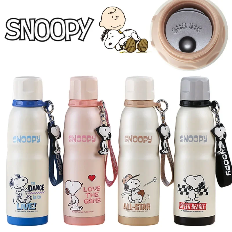 

600ML Snoopy Bolttle Stainless Steel Thermos Cup Creative Gift Outdoor Portable Sports Cycling Camping Hiking Bicycle School New