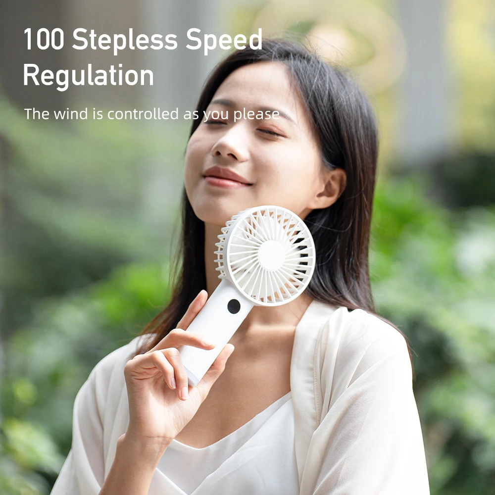 New Handheld Fan Personal Portable Mini USB Hand Fan 3600mAh Rechargeable Mini Fan With Stepless Speed Control Display Nightligh