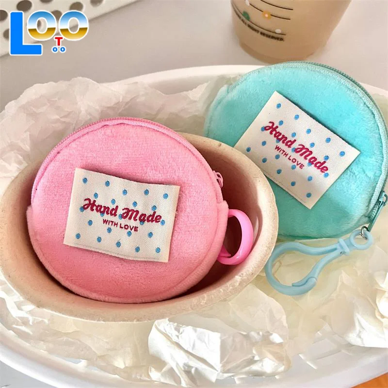 Милый милый круглый меховой кошелек для монет, розовый, зеленый, девчачий, портативная губная помада, наушники, большая емкость, сумки для хранения, брелок, подвеска, подарки