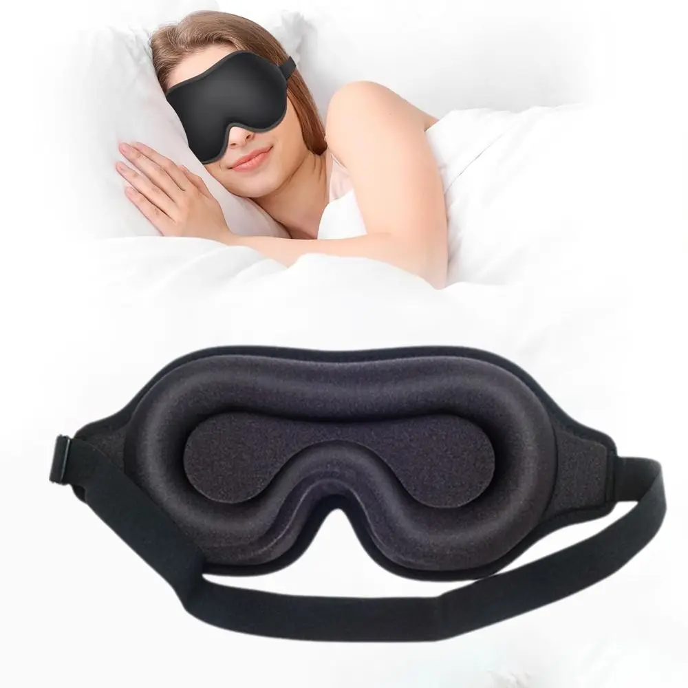 

Breathable 3D Sleep Mask Adjustable Memory Cotton Blockout Light Eye Cover Soft Sleeping Aid Eye Mask Business Trip