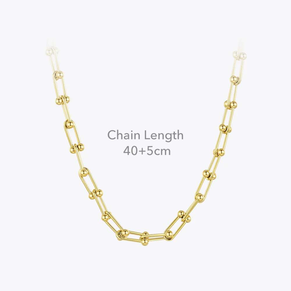 ENFASHION Hollow Link Chain Necklaces For Women Stainless Steel Simple Bead Necklace Fashion Femme Jewelry Wholesale P203083